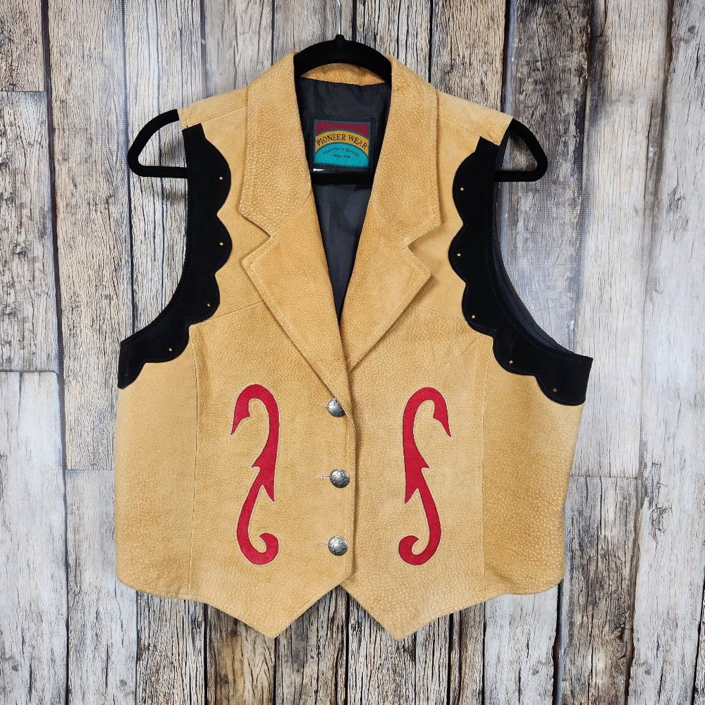 PIONEER WEAR Men's Vintage Suede Vest - M